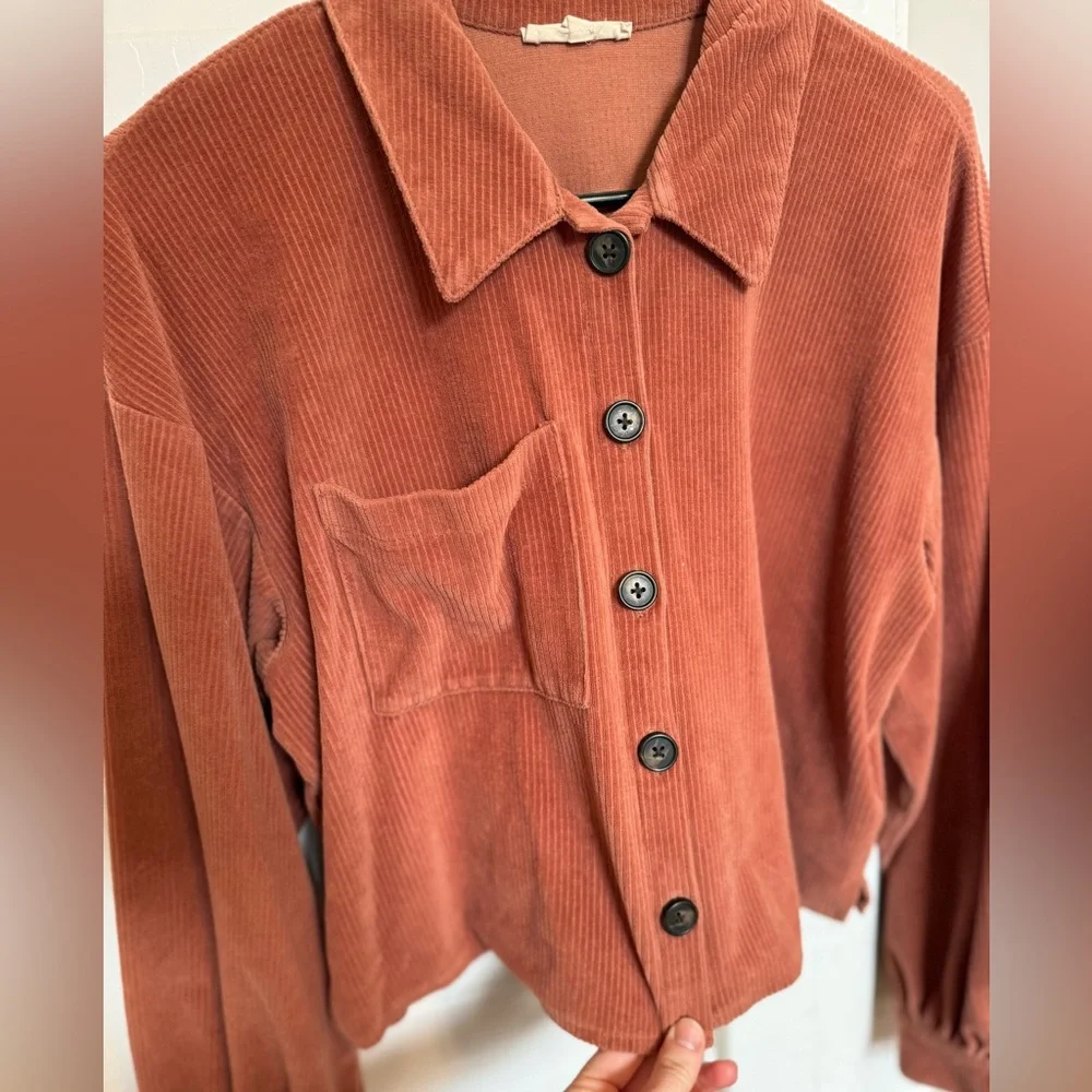 Madewell Rust Corduroy Button-Down Shirt - Picture 2 of 8